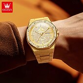 economico Orologi meccanici-Orologio Meccanico OLEVS da Uomo Orologio alla Moda Creativo Minimalista Affari Automatico a Carica Automatica Luminoso Calendario Data Settimana Orologio in Acciaio