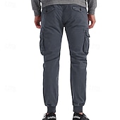 cheap Cargo Pants-Men&#039;s Cargo Pants Joggers Tactical Pants Trousers Elastic Waist Multi Pocket Elastic Cuff Plain Wearable Outdoor Daily Camping &amp; Hiking Fashion Classic Black Wine