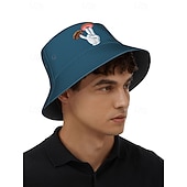  pánský bucket klobouk s grafikou koblihy znamení míru - trendy ležérní klobouk proti slunci pro letní outfity a streetwear