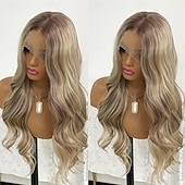 economico Parrucche lace front capelli veri-Capelli umani di Remy 13x6 Pizzo Frontale 13x4 Pizzo Frontale Frontale in pizzo 4x4 Parrucca Parte laterale Parte di mezzo Parte libera Brasiliano Ondulato naturale Ondulato Grigio scuro Multicolore