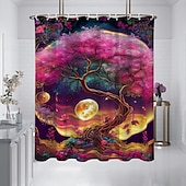 abordables Rideaux de Douche-Rideau de douche avec crochets 180cm*180cm(70&quot;*70&quot;) polyester lavable imperméable motif paysage peinture à l&#039;huile Van Gogh Arbre de Vie