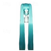 olcso Party Parókák-vocaloid cosplay paróka anime tó kék hosszú party haj
