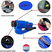 お買い得  車の安全とセキュリティ-6個の車の窓割りツールキーチェーン3 in 1ガラスブレーカーとシートベルトカッター &amp;サバイバルホイッスル 緊急キーチェーン 車脱出ツール すべての車に適用 カーアクセサリー