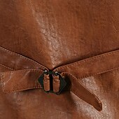 tanie Kamizelki-Męskie Kamizelka Kamizelka skórzana Codzienny Randka Urlop Moda Codzienny Wiosna i jesień Guzik Kieszeń Poliester Wygodny Równina Pojedynczy biust na jeden guzik W serek Regularny Czarny Brązowy