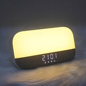 お買い得  スマートライト-LEDスマートライトサンライズアラームクロックウェイクアップライトサンライズシミュレーションアラームクロック子供大人の寝室用