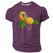 levne Vtipná trička pro muže-Pánské dospělácké vtipy ananas tričko krátký rukáv tričko 3D tisk crew neck košile abstraktní vtipné street sporty venkovní černá modrá fialová léto jaro oblečení apparel S M L XL XXL XXXL