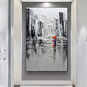 preiswerte Landschaftsgemälde-großes abstraktes Stadtgemälde handgemachtes urbanes Kunstgemälde handgemaltes Stadtskyline-Gemälde New York Skyline Ölgemälde New York City Gemälde Wandkunst großes abstraktes Gemälde