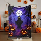 お買い得  ハロウィンの寝室-ハロウィーンブランケットは、非常に柔らかくて暖かい装飾用スローで、ご自宅のお祝いの雰囲気を高めるのに最適です。