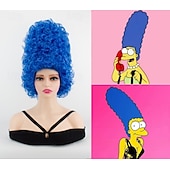economico Parrucche di Carnevale-parrucca marge simpson - parrucca alveare blu costume cosplay marge simpson