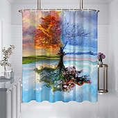 abordables Rideaux de Douche-Rideau de douche avec crochets 180cm*180cm(70&quot;*70&quot;) polyester lavable imperméable motif paysage peinture à l&#039;huile Van Gogh Arbre de Vie