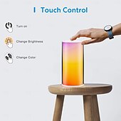 זול אורות חכמות-מנורת שולחן חכמה LED עם Alexa קישורית Tuya WiFi - שינוי צבע אורה ניידת נשלטת באפליקציה אור לילי קטן לקישוט הבית