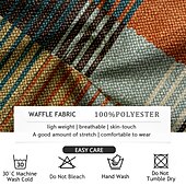 billige Color Block Polo for menn-Herre Ruter Golf skjorte Langermet Poloskjorter Skjorter med krage Årgang Fritid Ferieklær Formell klær Festivalklær Knapper 3D-utskrift Vår Høst Vinter Brun