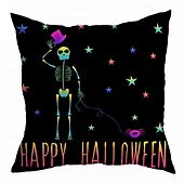levne Halloweenská párty-halloween dekorace strašidelné dekorativní přehozené polštáře povlak 1ks měkký čtvercový povlak na polštář povlak na polštář do ložnice obývací pokoj pohovka gauč křeslo dýňové lebky