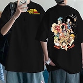 billige Tegneserie- og filmkaraktergrafikk-One Piece Monkey D. Luffy Roronoa Zoro T-skjorte Anime Tegneserie Animé Klassisk Gate stil Til Par Herre Dame Voksne Varmstempling