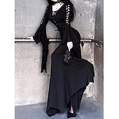 levne Šaty-Punk a gotika Šaty Čerodějnice Morticia Addamsová Pevná barva Dámské Fantazie Valpuržina noc předvečer Všech svatých Karneval Večírek Dospělé Šaty