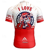 abordables Maillots pour hommes-Homme Maillot Velo Cyclisme Manche Courte Cyclisme Tee-shirt Maillot avec 3 poches arrière VTT Vélo tout terrain Respirable Séchage rapide Conception anatomique Mèche Jaune Rouge Bleu Bande dessinée