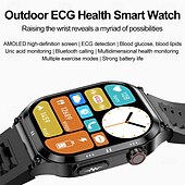 abordables Relojes inteligentes-iMosi ET281 Reloj inteligente 2.04 pulgada Smartwatch Reloj elegante Bluetooth ECG + PPG Monitoreo de temperatura Podómetro Compatible con Android iOS Mujer Hombre Larga espera Llamadas con Manos