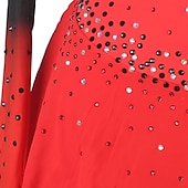 voordelige Schaatsjurken-Kunstschaatsjurk Dames Voor meisjes Schaatsen Jurken Waterblauw Rood Zwart / blauw Lapwerk Open achterkant Netstof Spandex Hoge Elasticiteit Opleiding Oefenen Professioneel Kunstschaatskleding