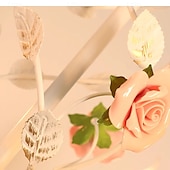 economico Luci a sospensione-lampada a sospensione a led 3/6/8 luci stile nordico lampada in ferro battuto rosa pastorale lampadario sputnik illuminazione stile candela e14 soggiorno camera da letto 110-240v
