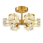 cheap Ceiling Lights-LED Ceiling Lights 3-Color Light Source 33cm 3/4/5/6-Light Semi Flush Mount Crystal Material Ceiling Plate Lighting Fixtures Luxury for Living room Dining room Study 110-240V