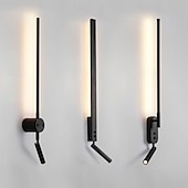 tanie Kinkiety wewnętrzne-nowoczesna prosta liniowa lampa ścienna długa lampa ścienna led czarna dekoracja wnętrz kinkiet do sypialni nocny salon gabinet korytarz przedpokój restauracja lampka nocna