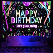 זול שטיחי קיר של Blacklight-blacklight שטיח uv תגובתי זוהר בחושך זוהר מסיבת ניאון רעיונות מסיבת זוהר מקלות מסיבה תלוי שטיח קיר אמנות קיר ציור קיר לחדר שינה בסלון