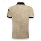 cheap Men&#039;s Animal Print Polo-Men&#039;s Lion Zip Polo Shirts Golf Shirt Short Sleeve Polo Shirts Collared Shirts Funny Streetwear Vacation Wear Party Outfits 3D Print Quarter Zip Polo Summer Spring Khaki