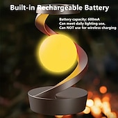 cheap Table Lamps-Hand-Wave Controlled LED Desk Lamp, Floating Rotating Light, Wireless Charging Base, RGB Colorful Atmosphere for Home Decor, Party, Office Use Rechargeable Battery Operate