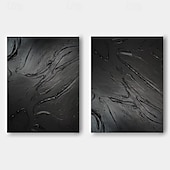 preiswerte Landschaftsgemälde-abstraktes schwarzes Ölgemälde handgemachtes Wabi Sabi Ölgemälde handgemachte Wandkunst beige abstraktes Gemälde auf Leinwand ein Paar beige Textur Wandkunst neutrale abstrakte Wandkunst Boho Wal