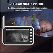 abordables Monitores de bebés-Monitor de bebé 1 mp Píxeles efectivos Cámara IR 330 ° Ángulo de Visión 5 m Rango de Visión Nocturna