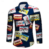 cheap Tops-Retro Vintage Retro Vintage 1970s 1980s Shirt Hippie Men's Disco Party Casual Daily Shirt