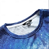 abordables Camisetas 3D-Hombre Graphic 3D Cielo estrellado Camiseta Tee Camisetas divertidas Manga Corta Camiseta Impresión 3D Escote Redondo Camisa Vintage Básico Casual Diario Amarillo Rojo Azul Piscina Ropa S M L XL 2XL