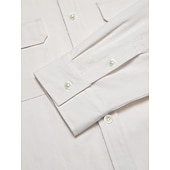 baratos Camisas Elite Masculinas-Homens Branco Manga Longa Gola Dobrada Verão Primavera &amp; Outono Roupa