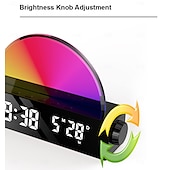 abordables Lumières intelligentes-Lumière LED intelligente réveil lumineux simulateur d&#039;aube lampe soleil de chevet lumière nocturne multicolore avec chargeur USB