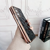 Недорогие Чехлы для Samsung-телефон Кейс для Назначение SSamsung Galaxy Z Fold 5 Z Fold 4 Z Fold 3 Кейс на заднюю панель Защита от удара броня Покрытие ПК Кожа PU