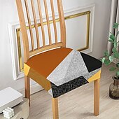 levne Potah na jídelní židli-potah sedáku kuchyňské židle polyesterové potahy s geometrickým potiskem
