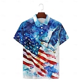 preiswerte Festival-Herren Veteranen Patriotisch Kurzarm Polo-Shirts Lässig Alltagskleidung Frühling &amp; Sommer Weiß
