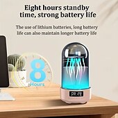 cheap Smart Lights-LED Smart Light Wireless Speaker With Time Display &amp; Alarm Clock - Stylish Desk Ornament With LED Lamp For Travel Superior Sound Quality, Time Display, Alarm Clock  Jellyfish LED Light