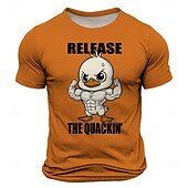 billige Morsomme T-skjorter for menn-Herre Dyr Morsom T skjorte Kortermet T skjorte 3D-utskrift Crew-hals Skjorte Kul Daglig Dyr Fest Gate Ferie Svart Blå Oransje Sommer Vår Klær S M L XL XXL XXXL