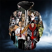 levne Hrůza-předvečer Všech svatých Zombie Kapuce Tisk 3D Přední kapsa Grafika Pro Pro páry Pánské Dámské Dospělé předvečer Všech svatých Karneval Plesová maškaráda 3D tisk Dovolená předvečer Všech svatých