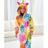 economico Costume da Animale-Pigiama Kigurumi Costume di fantasia Costume tutina Fantasia animale Unicorno Cartone animato Caldo Costume Divertente Comodo Bambini Unisex Ragazzi e Ragazze Natale Halloween Carnevale Feste