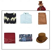 cheap Men&#039;s Costumes-Charlie and the Chocolate Factory Wonka Willy Wonka Cosplay Costume Outfits Cosplay Movie Cosplay for Men&#039;s Boys Kid&#039;s Adults&#039; Carnival Masquerade Event / Party Masquerade