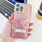 abordables Coques iPhone-téléphone Coque Pour iPhone 16 Pro Max Plus iPhone 15 14 Pro Max Plus iPhone 13 Pro Max Coque Arriere Avec Support Protecteur d&#039;objectif de caméra Antichoc Placage PC