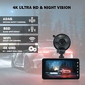 Недорогие Видеорегистраторы для авто-X20 MAX 2160P Новый дизайн / HD / с задней камерой Автомобильный видеорегистратор 150° Широкий угол 4 дюймовый IPS Капюшон с WIFI / Ночное видение / G-Sensor 4 инфракрасных LED Автомобильный рекордер
