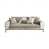 economico Coperte per divano-set di cuscini per divano in ciniglia moderno design semplice ed elegante in grigio quattro stagioni universale lussuoso copridivano antiscivolo perfetto per un look elegante e sofisticato