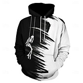 baratos moletons 3d masculinos-Homens Moletom Moletons Moletom Manga Longa Moletom com capuz Com Capuz Moda Impressão 3D Férias Streetwear Branco Estampado Inverno Primavera &amp; Outono Designer
