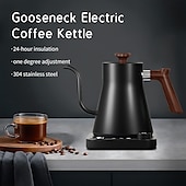 abordables Électroménager-bouilloire électrique à col de cygne chaudière à eau rapide contrôle de la température intérieure en acier inoxydable écran LCD arrêt automatique bouilloire à café et à thé de 0,9 l
