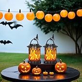 お買い得  ハロウィンの小道具の照明-1個 2つ 屋外用ウォールライト パスウェイライトとランタン ソーラー駆動 クリエイティブ イエロー 3.7 V 1 LEDビーズ