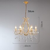economico Lampadari-lampadario a led bianco caldo 6/8 luci 60cm/80cm lampadario di design unico in cristallo europeo di lusso francese retrò e12/e14 per camera da letto sala da pranzo 110-240v