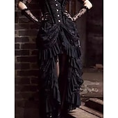 levne Spodní části-Punk a gotika Steampunk Sukně Krajka Pevná barva Dámské Fantazie Steampunk předvečer Všech svatých Karneval Večírek Dospělé Sukně